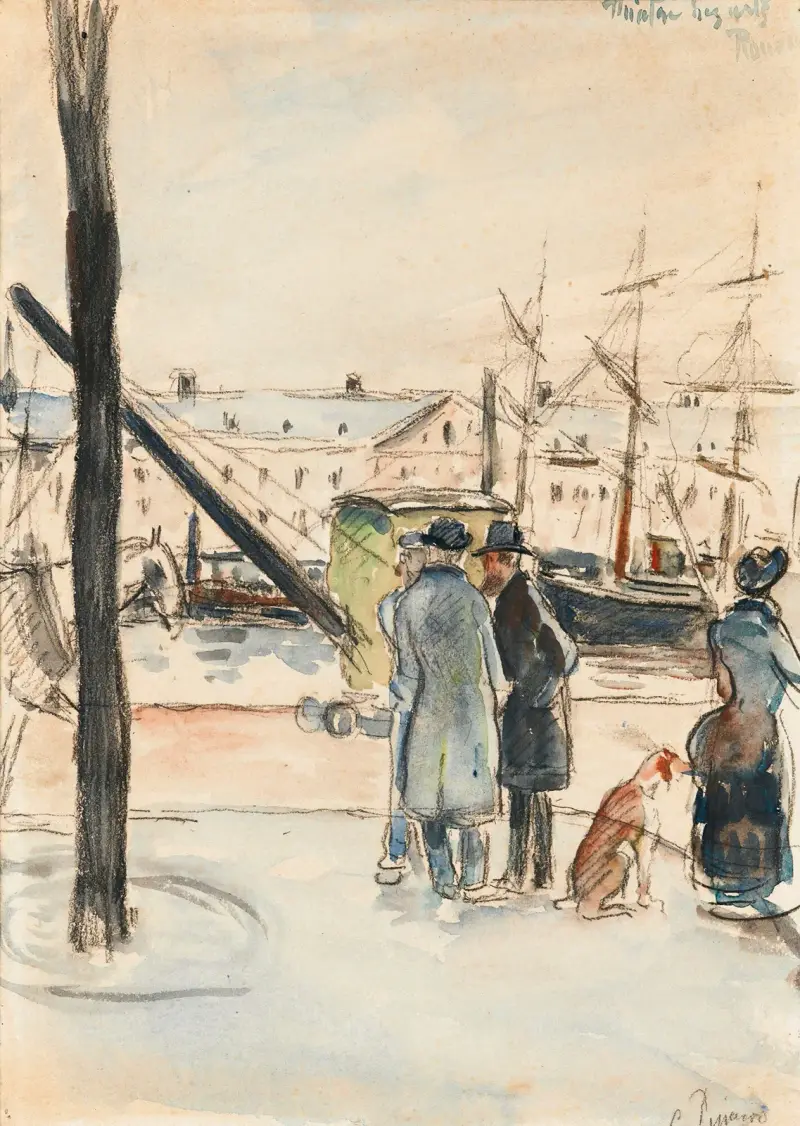 Les Quais À Rouen av Camille Pissarro