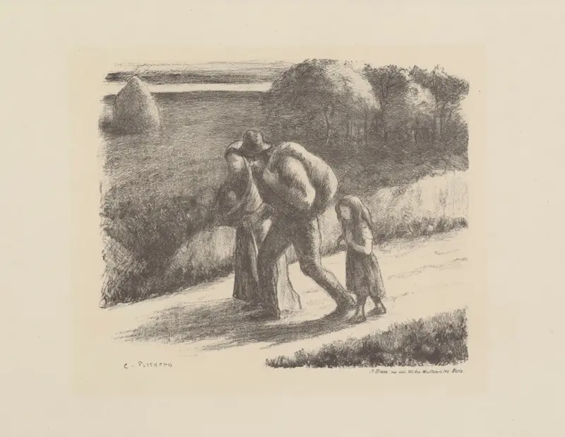 Les trimardeurs av Camille Pissarro