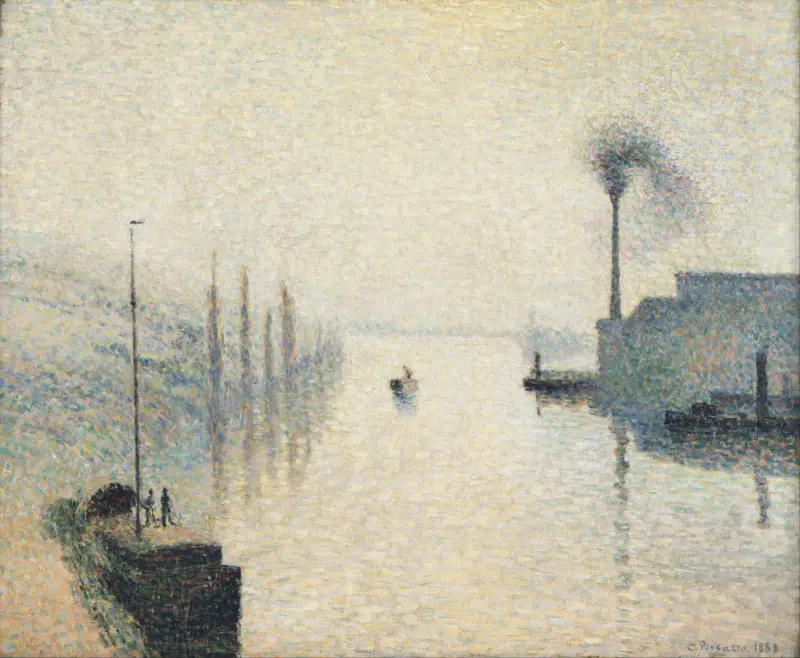 Ön Lacroix, Rouen (Dimmans verkan) av Camille Pissarro