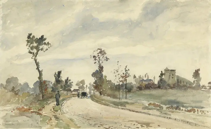 Louveciennes, vägen till Saint-Germain av Camille Pissarro