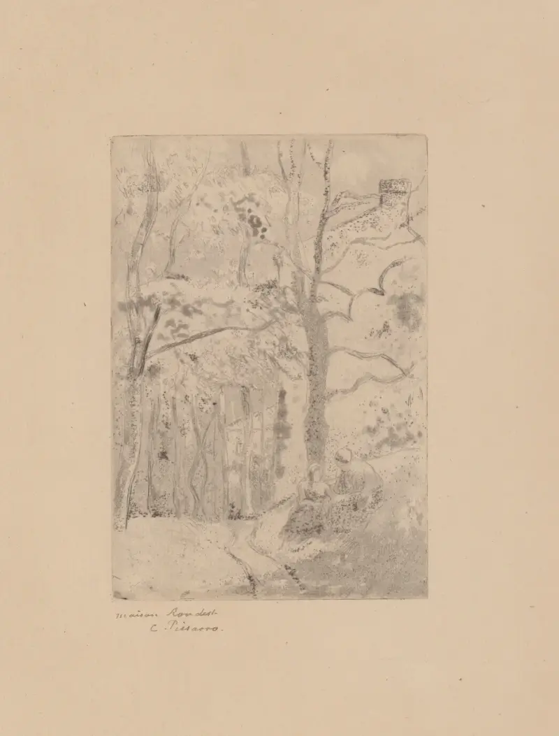Haus Rondest in L'Hermitage (Pontoise) von Camille Pissarro