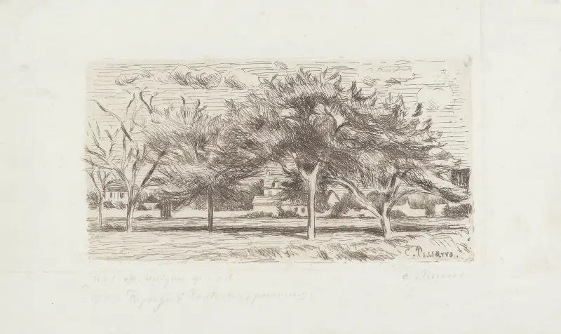 Landschaft bei Pontoise (Apfelbäume) von Camille Pissarro