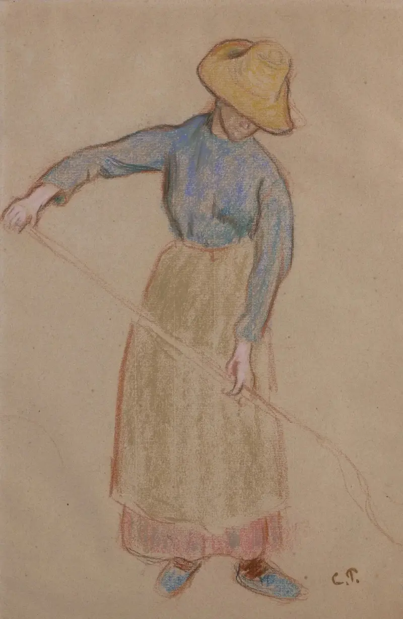 Bäuerin mit Forke, 1901 von Camille Pissarro