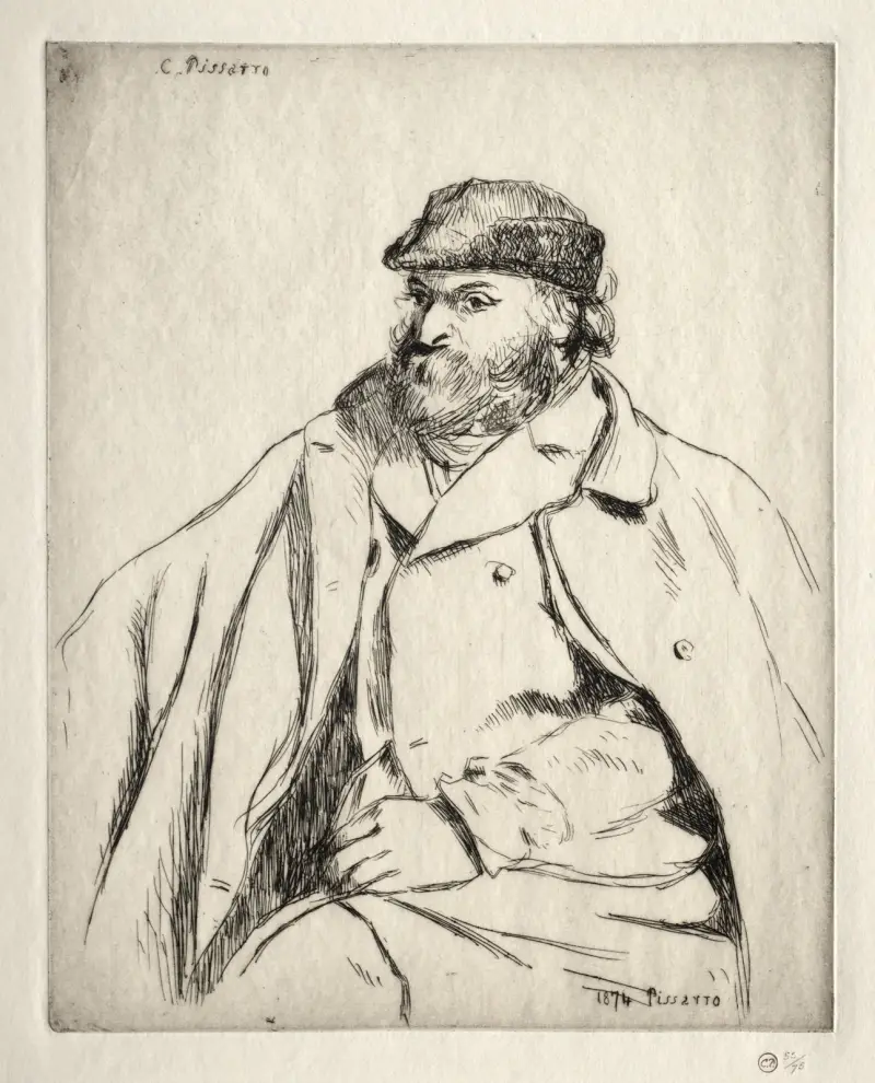 Porträtt av Paul Cézanne av Camille Pissarro