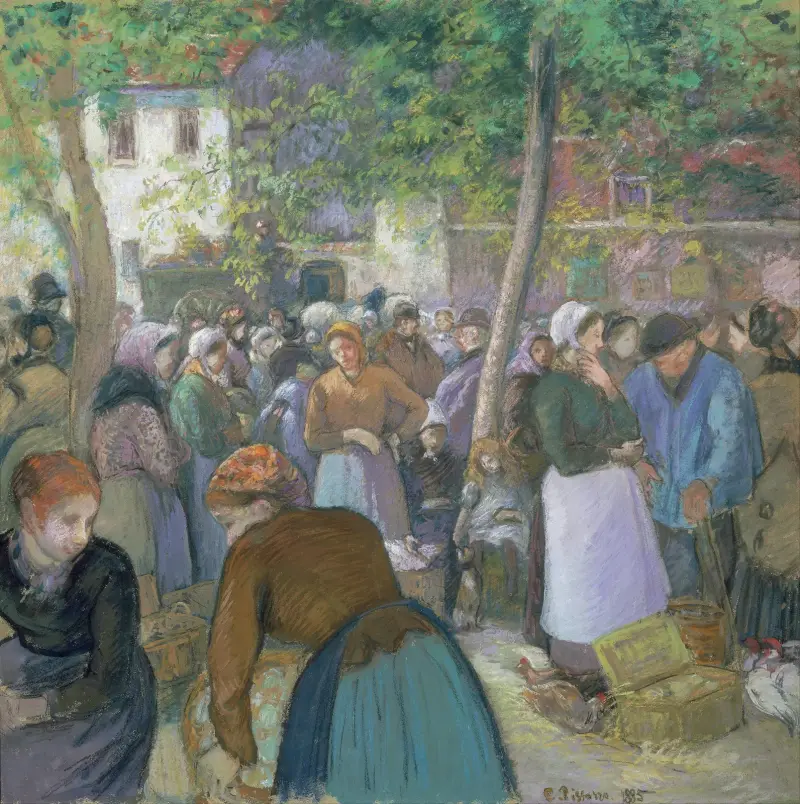 Geflügelmarkt in Gisors, 1885 von Camille Pissarro