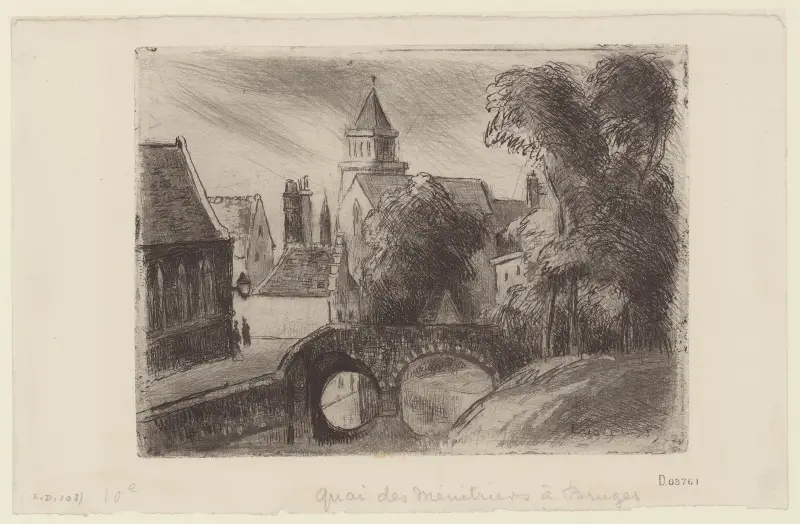 Kajen vid Ménétriers i Brygge, 1894 – nr 2 av Camille Pissarro