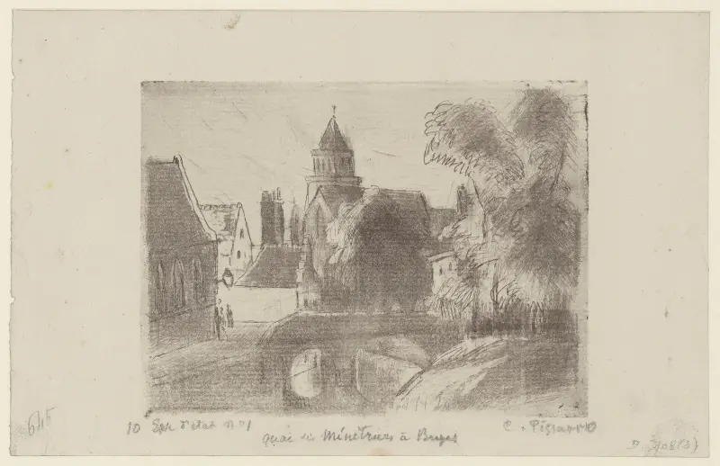 Quai des Ménétriers, à Bruges, 1894 – nr 1 av Camille Pissarro