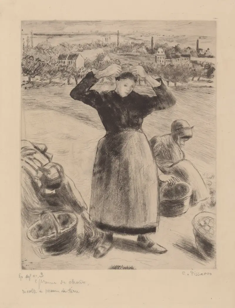Récolte de pommes de terre av Camille Pissarro