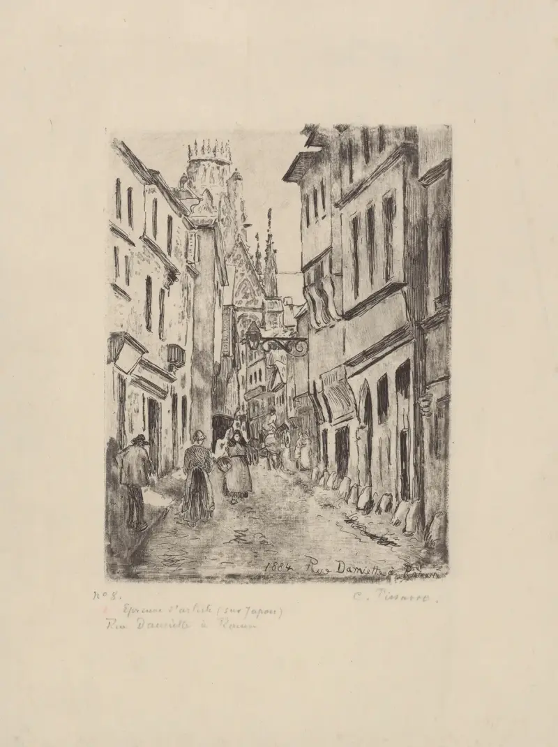 Rue Damiette i Rouen av Camille Pissarro