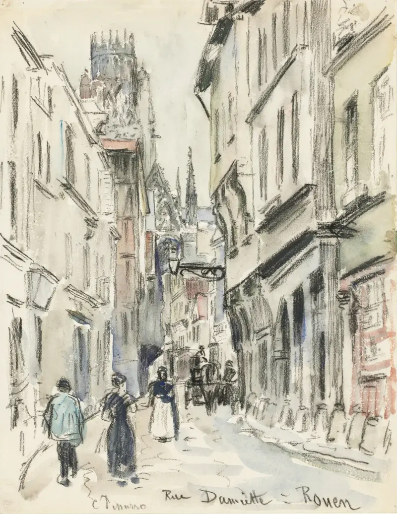 Rue Damiette i Rouen av Camille Pissarro