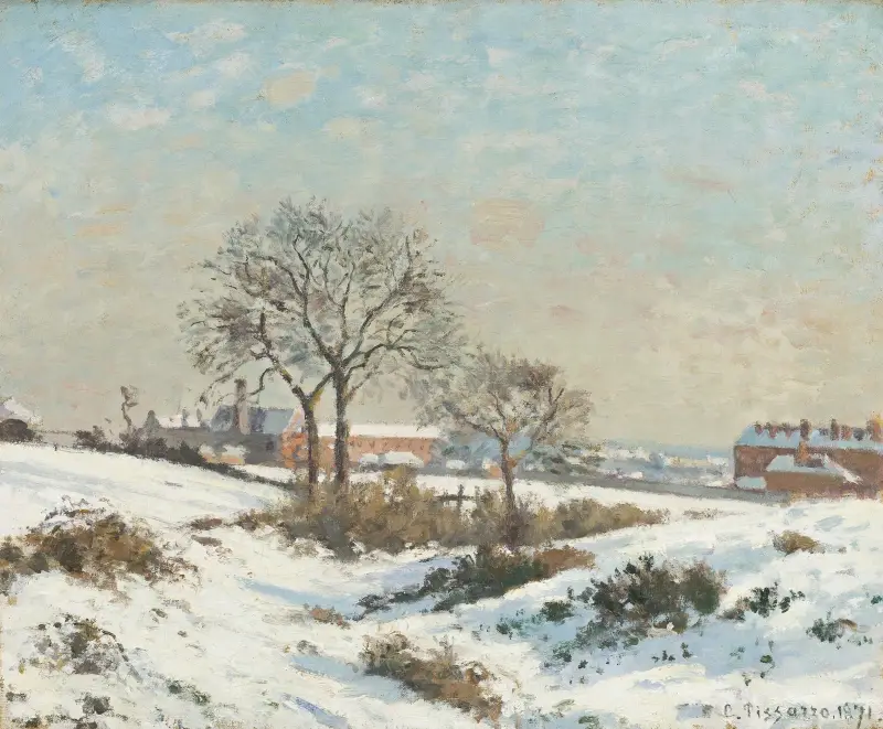 Snölandskap vid South Norwood av Camille Pissarro