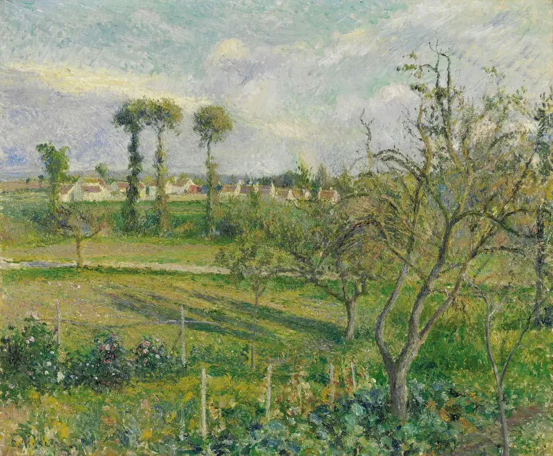 Sonnenuntergang bei Valhermeil, Auvers-sur-Oise von Camille Pissarro