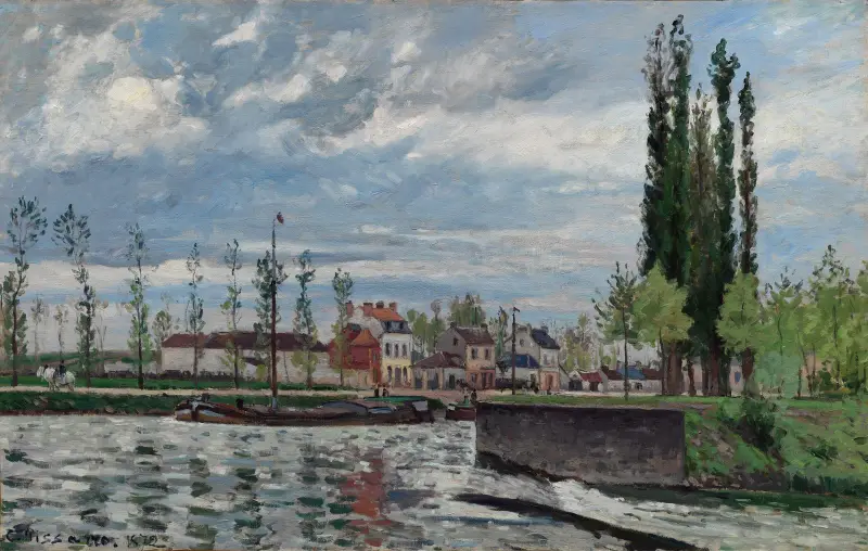 Die Schleuse bei Pontoise von Camille Pissarro