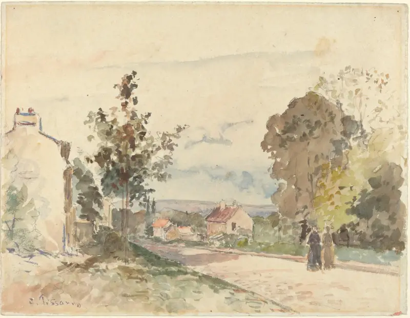 The Road from Versailles to Louveciennes av Camille Pissarro