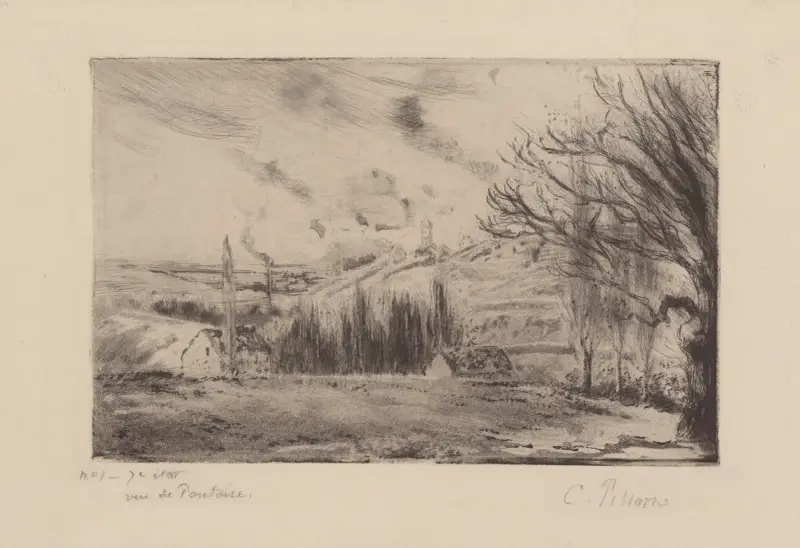 Utsikt över Pontoise, 1885 av Camille Pissarro