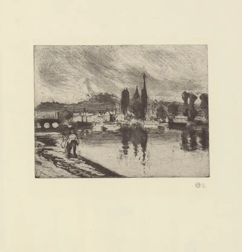 Blick auf Rouen, Cours-la-Reine – Nr. 1 von Camille Pissarro