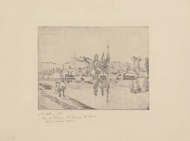 Vy över Rouen, Cours la Reine, 1884 av Camille Pissarro