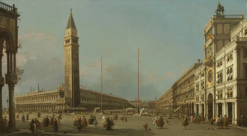 Piazza San Marco sedd mot söder och väster av Canaletto