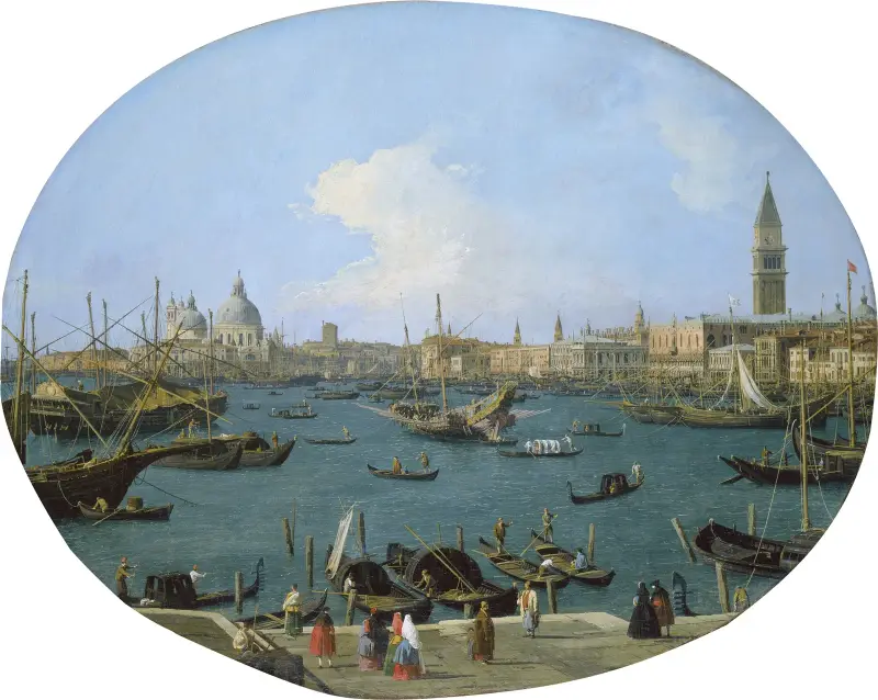 Utsikt från Bacino di San Marco i Venedig av Canaletto