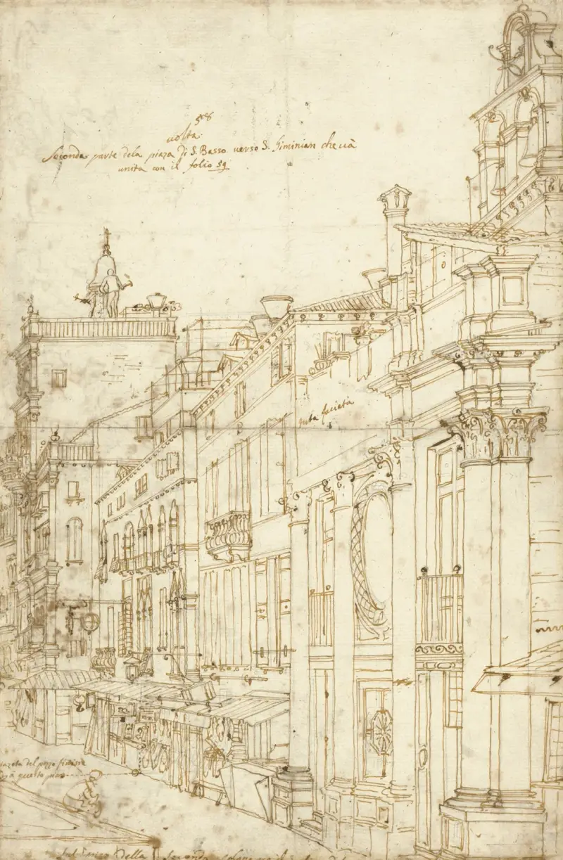 Campo S. Basso; norra sidan med kyrkan av Canaletto