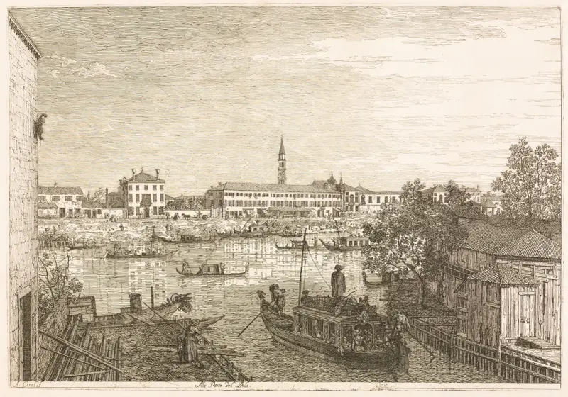 Der Hafen von Dolo von Canaletto