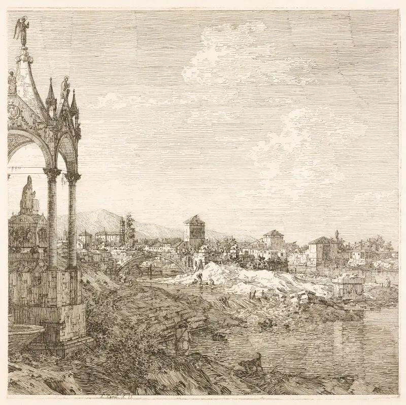 En biskops gravmonument av Canaletto