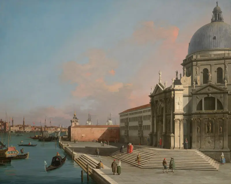 Venedig, Canal Grande mot öster med Santa Maria della Salute av Canaletto