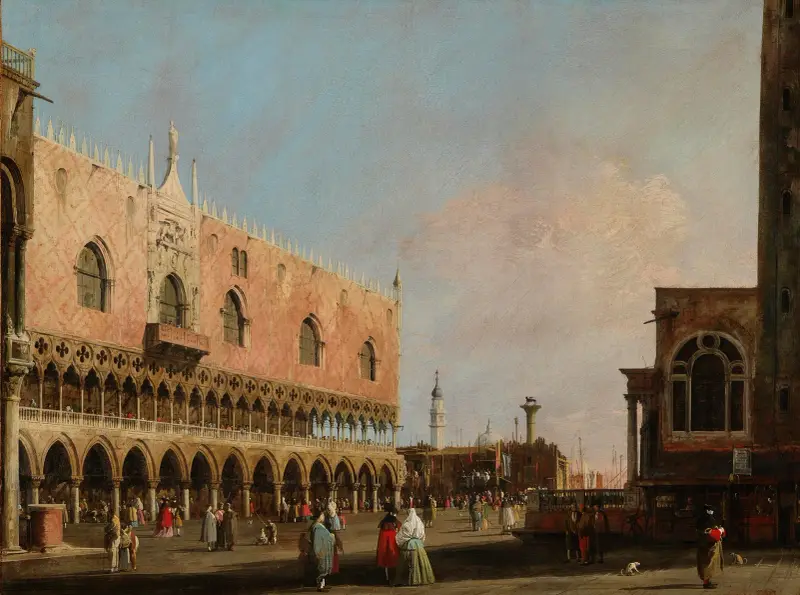 Vy över Piazzetta San Marco mot söder av Canaletto