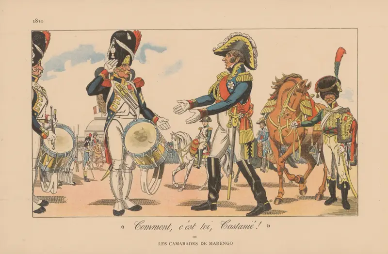 Hur, det är du, Castanie, eller kamraterna från Marengo. 1810 av Caran d'Ache