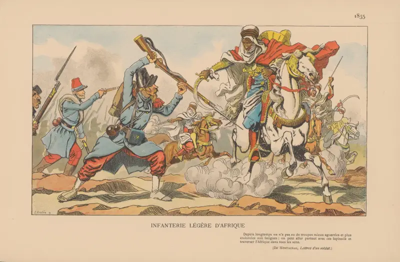Afrikas lätta infanteri. 1835 av Caran d'Ache