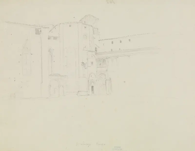 Widok na katedrę San Lorenzo w Perugii, Carl Blechen