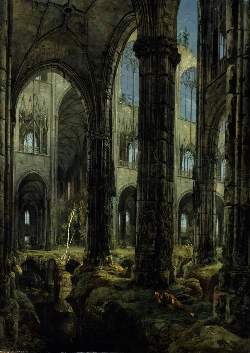 Gothic Church Ruins av Carl Blechen