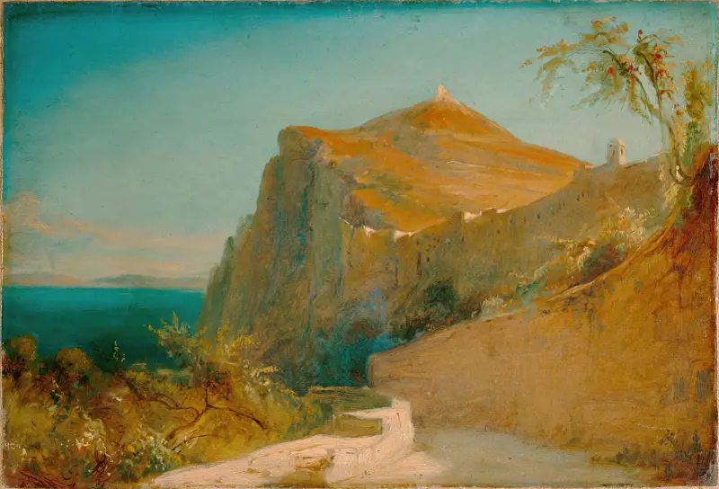Tiberius rocks at Capri av Carl Blechen