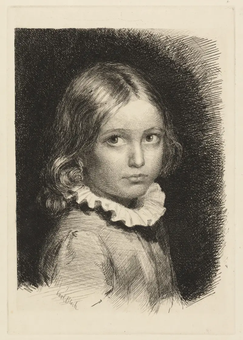 Barnporträtt av Clara Emilie Rose Bloch av Carl Bloch