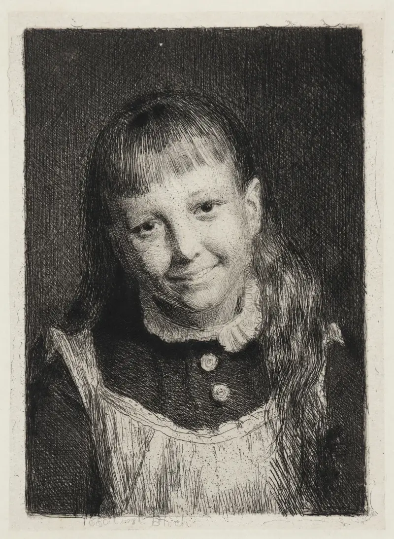 Das lachende Mädchen, Porträt von Ida Alma Bloch von Carl Bloch