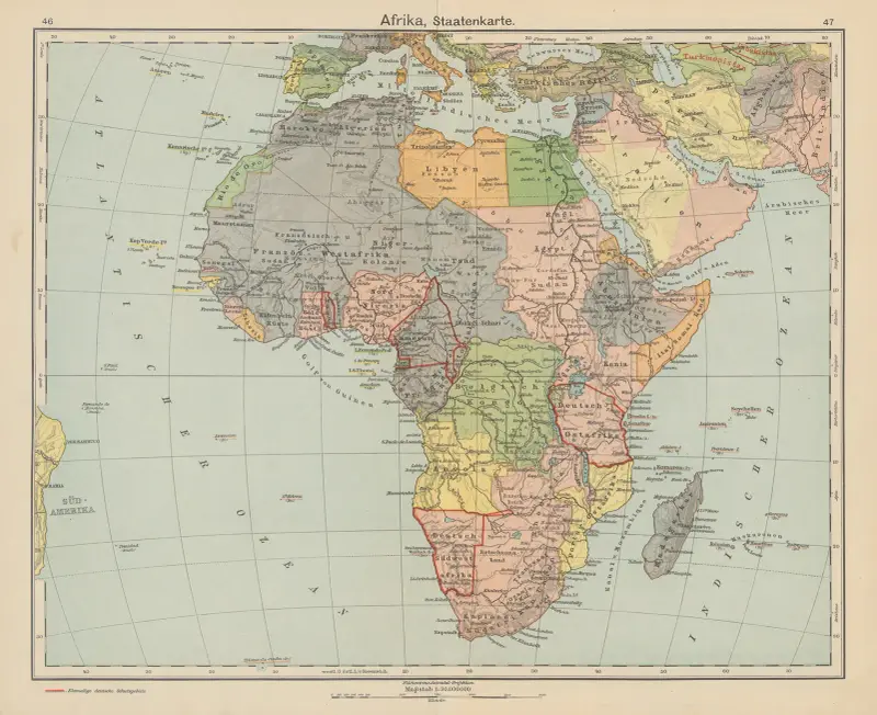 Afrika, statskarta av Carl Diercke