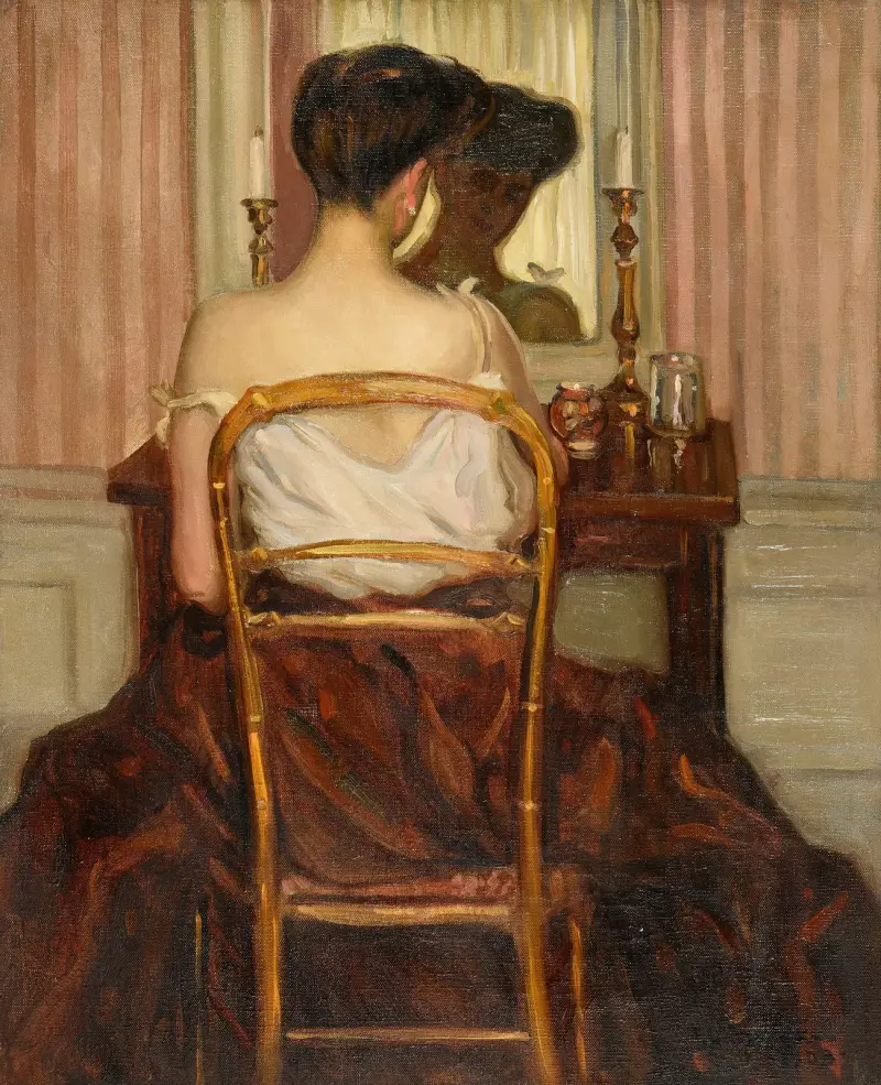 Před zrcadlem, Frederick Carl Frieseke