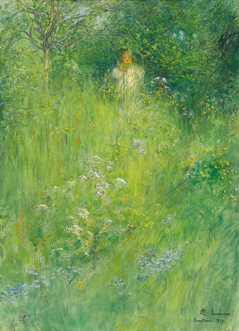 En älva – Kersti på ängen av Carl Larsson