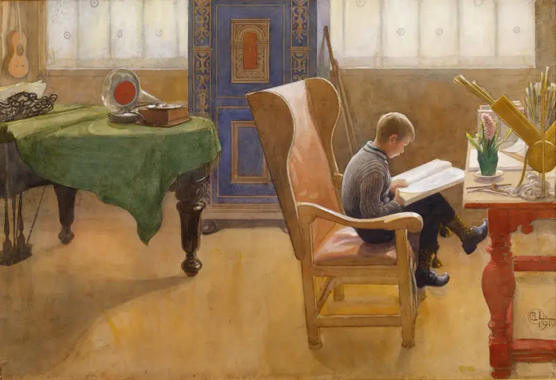 Esbjörn vid skrivbordet av Carl Larsson