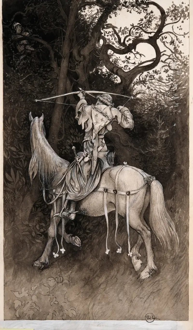 Illustration zu „Singoalla, der Wind ist mein Liebhaber“ von Viktor Rydberg, 1894 – Nr. 3 von Carl Larsson