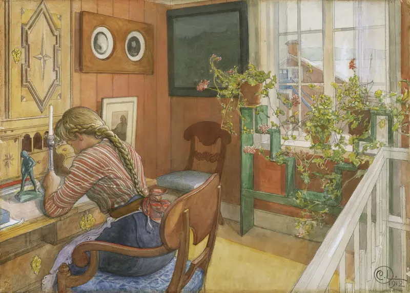 Brevskrivning av Carl Larsson