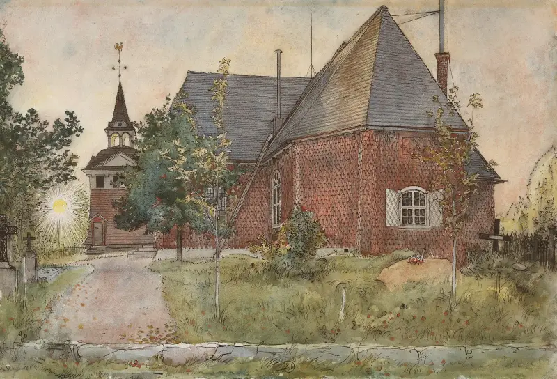 Gamla Sundborns kyrka av Carl Larsson
