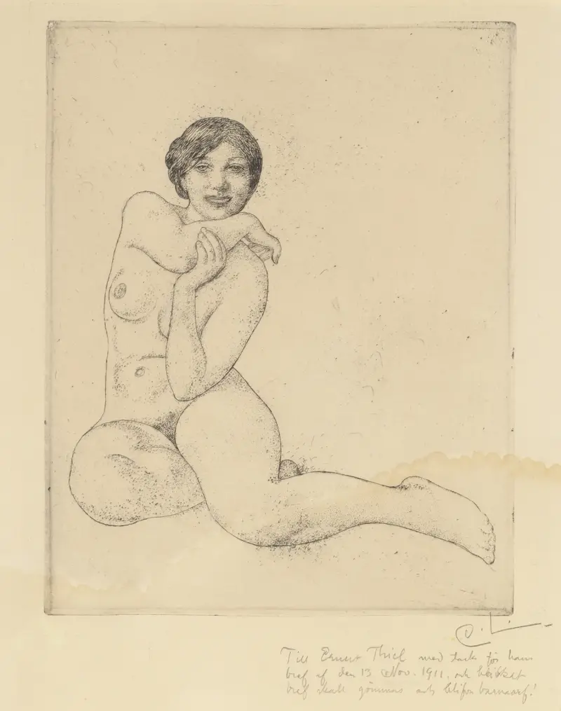 Sittande modell av Carl Larsson