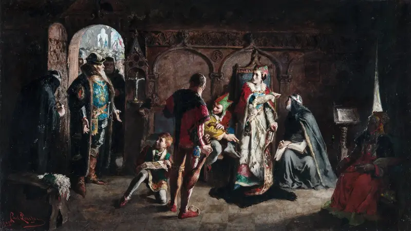 Sten Sture den äldre befriar den fångna danska drottningen Kristina från Vadstena kloster av Carl Larsson