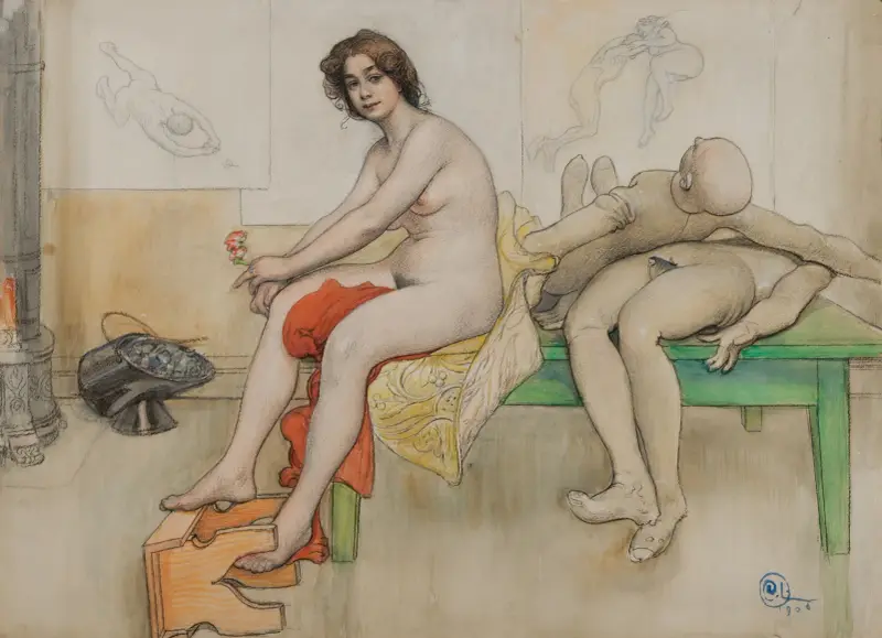 Modellen och mannekängerna av Carl Larsson