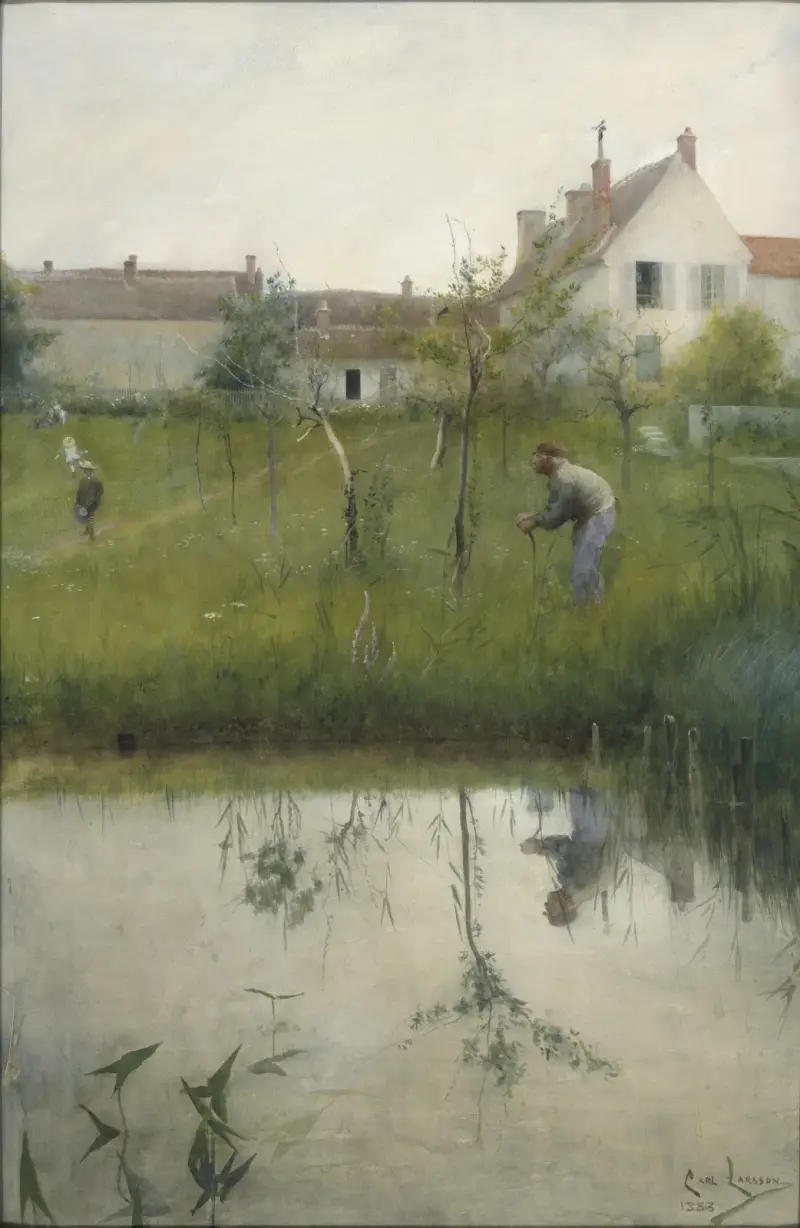 Starzec i szkółka drzew, Carl Larsson