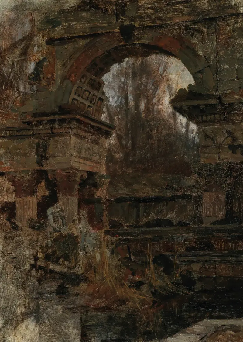 Römische Ruine in Schönbrunn von Carl Moll