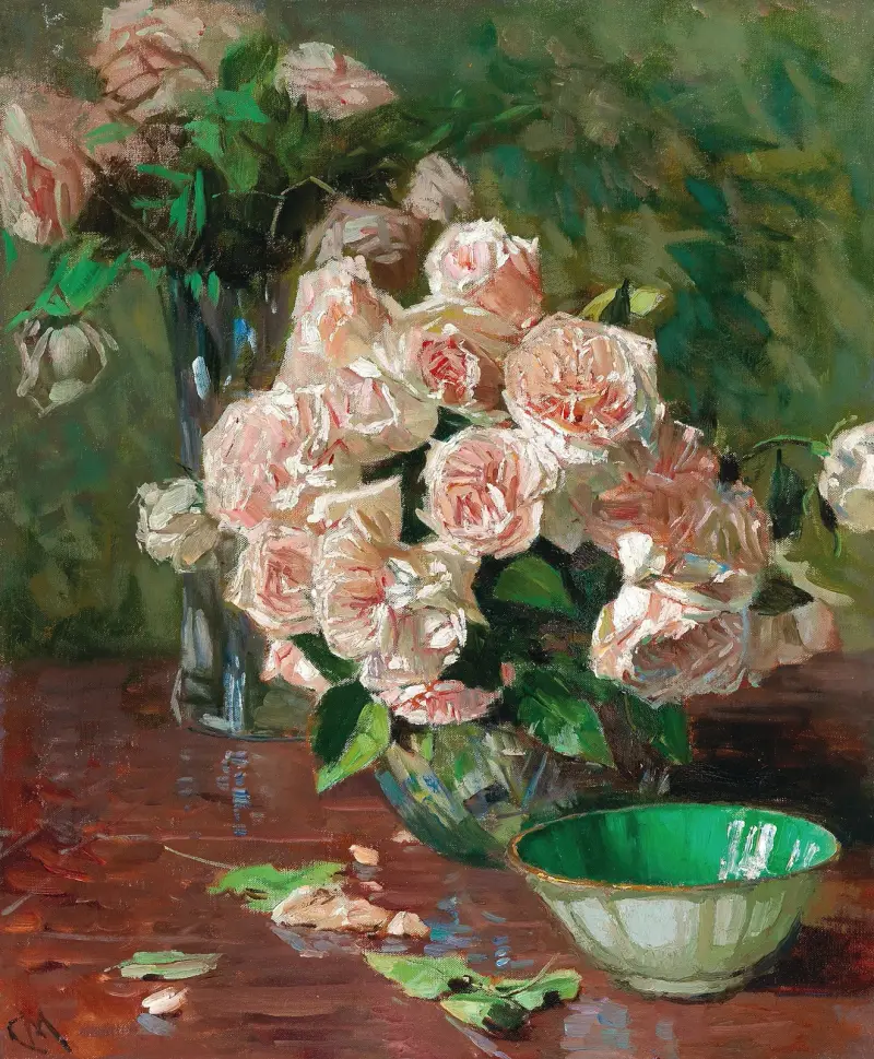 Weiße Rosen II von Carl Moll