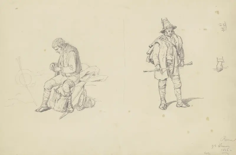 Studienblatt; römische Bauern av Carl Morgenstern