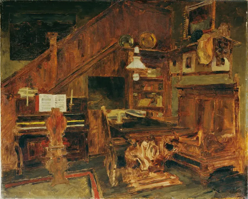 Konstnärens ateljé i Venedig av Carl Schuch